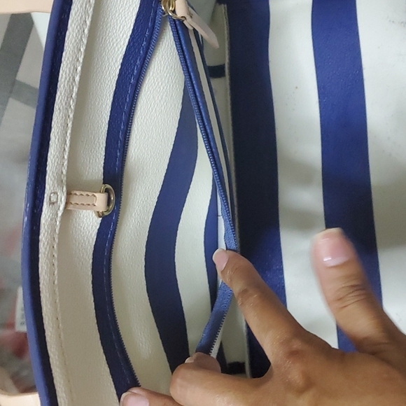 Kate Spade Tote Bag Blue and white Stripe - Picture 8 of 10